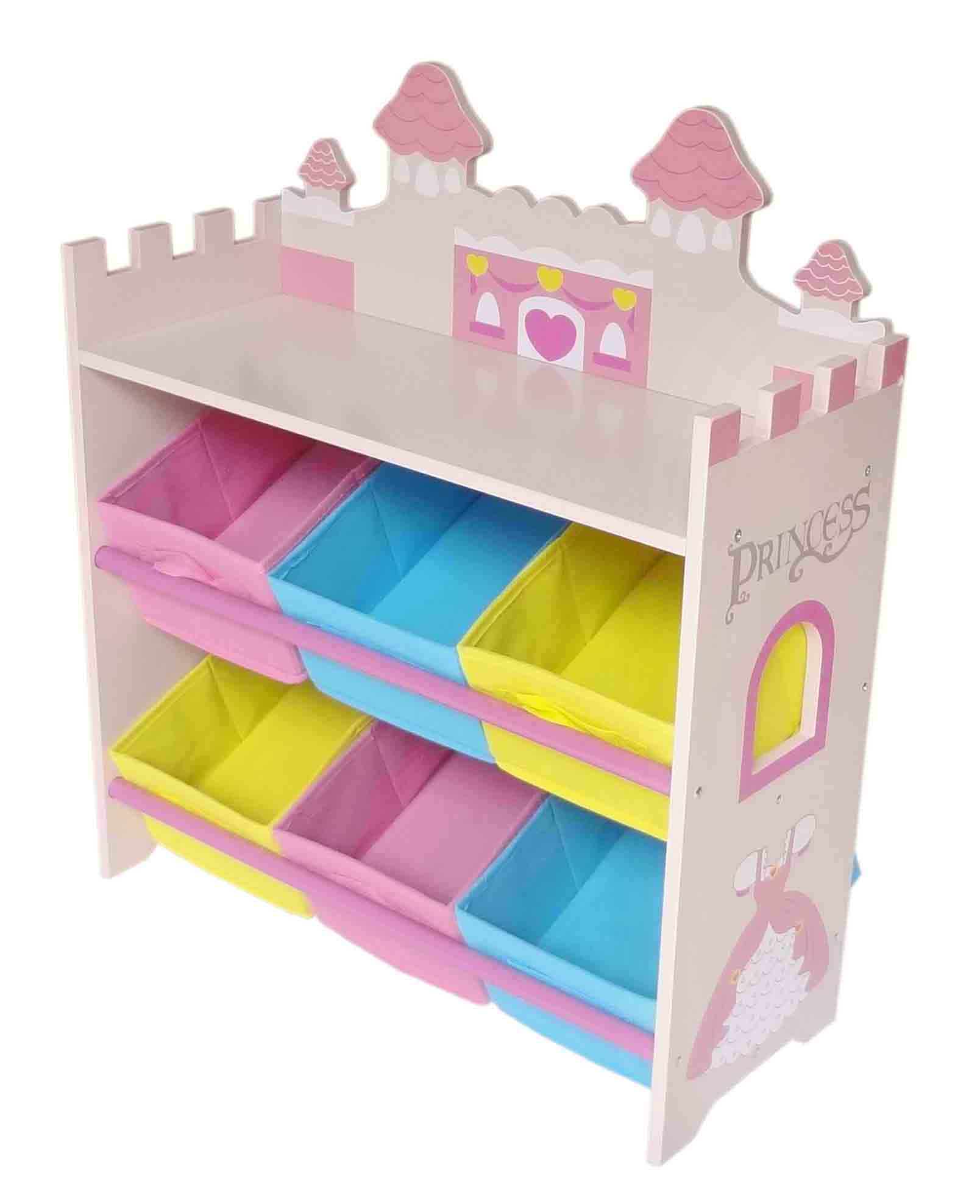 Kiddi Style Princess Castle Themed Storage Unit + 6 Bins
