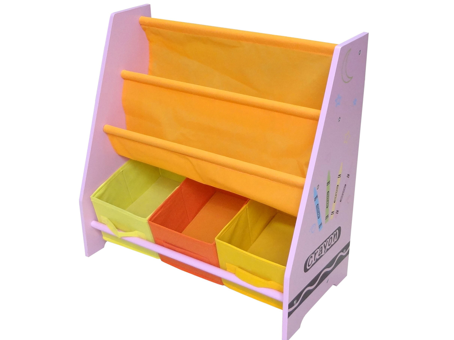 Kiddi Style Crayon Themed Sling Bookshelf Pink