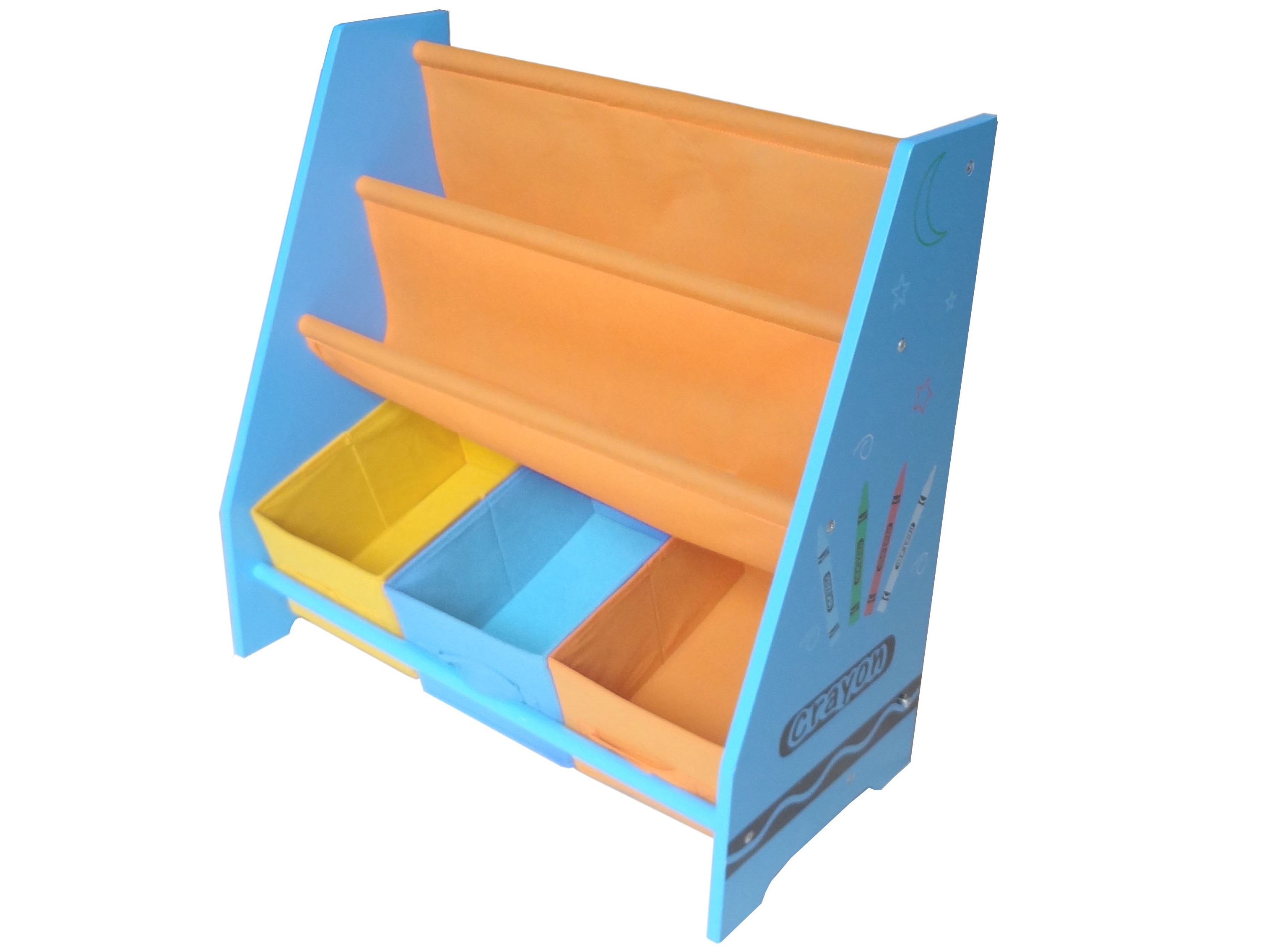 Kiddi Style Crayon Themed Sling Bookshelf Blue